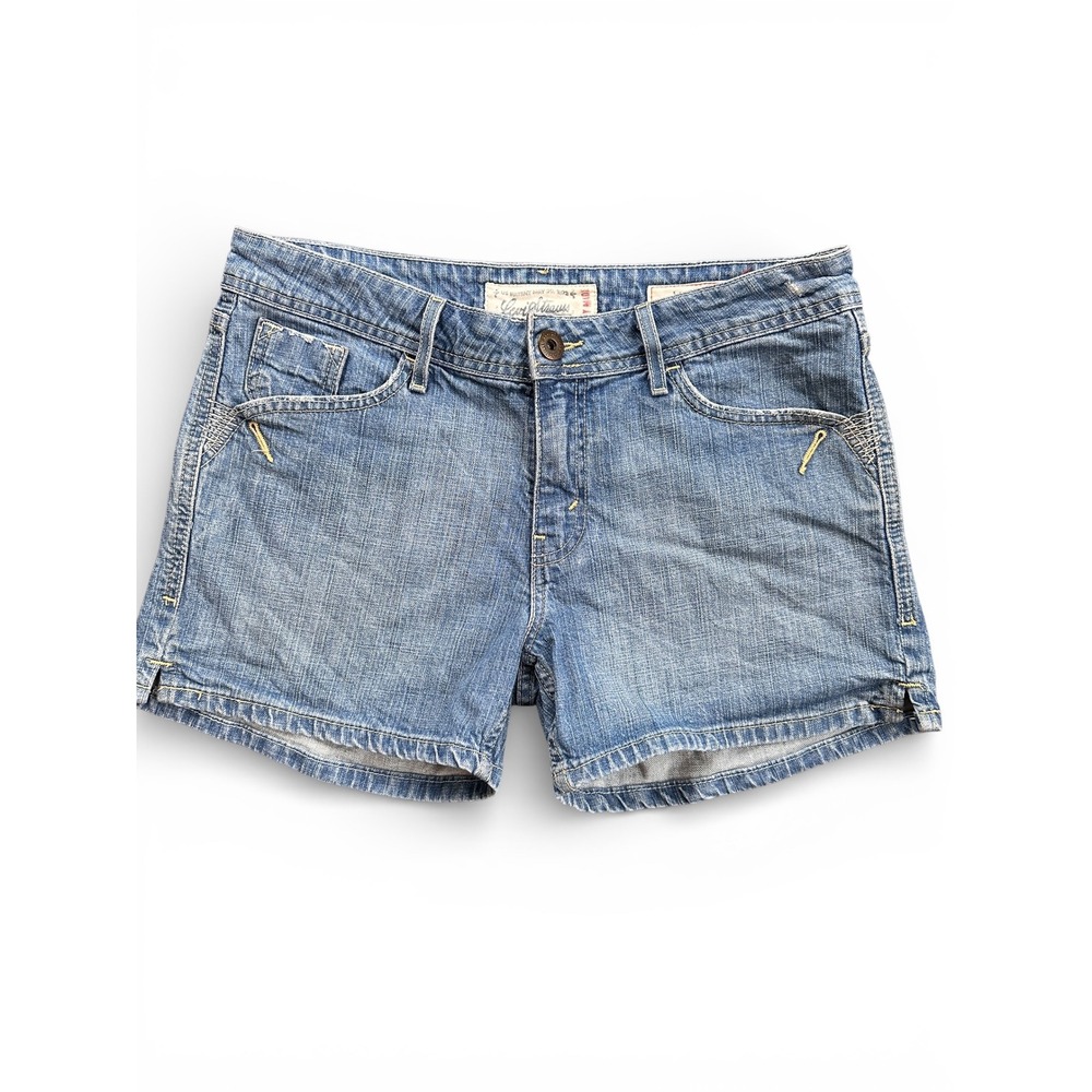 Levi Strauss Signature Womens Low Rise Denim Shorts Light‎ Wash Blue Size 10